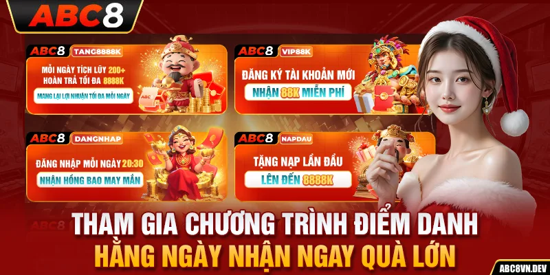 Tham gia chương trình điểm danh hằng ngày nhận ngay quà lớn